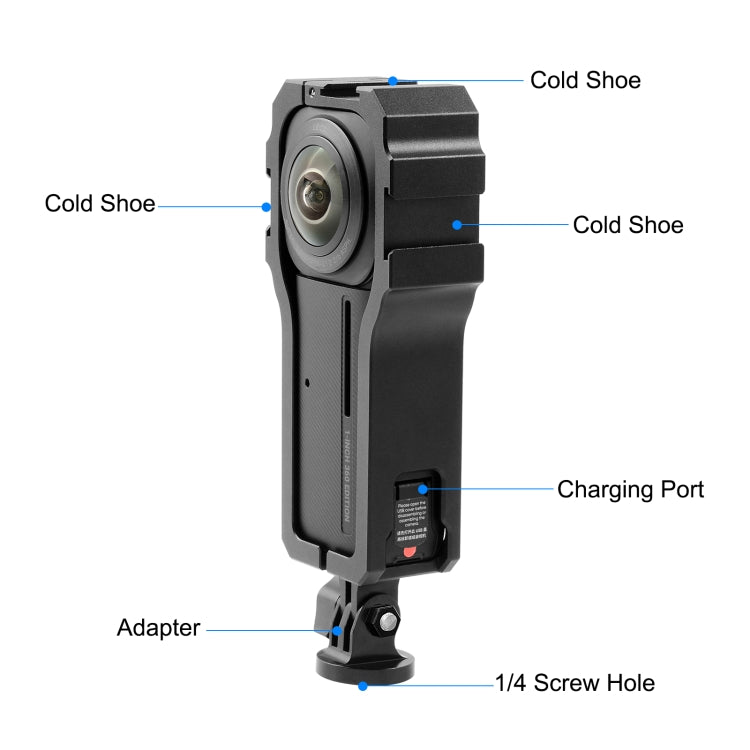 PULUZ Protective Cage Rig Housing Frame with Cold Shoe for Insta360 ONE RS 1-Inch 360 Edition(Black)