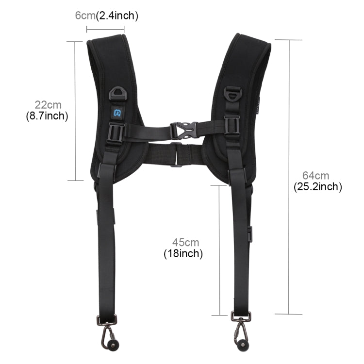 PULUZ Quick Release Double Shoulder Harness Soft Pad Decompression Foam Strap Belt for DSLR Digital Cameras - Camera Strap by PULUZ | Online Shopping South Africa | PMC Jewellery | Buy Now Pay Later Mobicred
