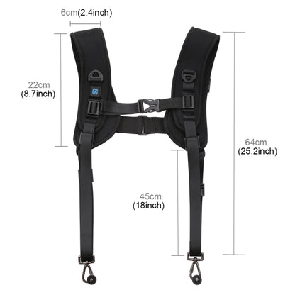 PULUZ Quick Release Double Shoulder Harness Soft Pad Decompression Foam Strap Belt for DSLR Digital Cameras - Camera Strap by PULUZ | Online Shopping South Africa | PMC Jewellery | Buy Now Pay Later Mobicred