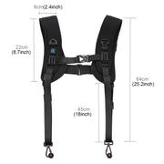 PULUZ Quick Release Double Shoulder Harness Soft Pad Decompression Foam Strap Belt for DSLR Digital Cameras