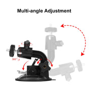 PULUZ Car Suction Cup Mount with Phone Clamp / Screw / Tripod Adapter