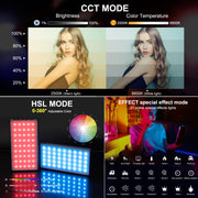 PULUZ LED Full Color RGB Beauty Fill Light Pocket Vlogging Photography Light