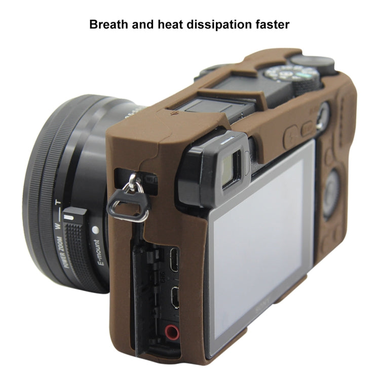 PULUZ Soft Silicone Protective Case for Sony ILCE-6300 / A6400(Coffee)