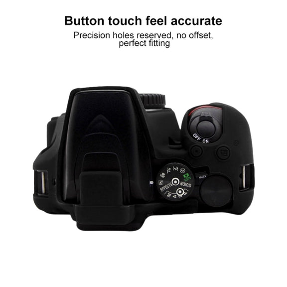 PULUZ Soft Silicone Protective Case for Nikon D3500(Black)