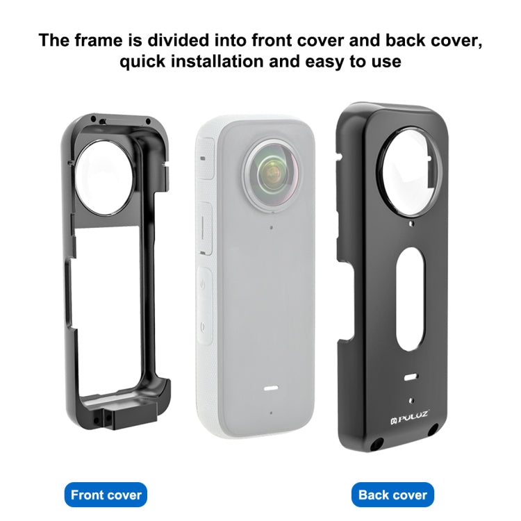 For Insta360 X3 PULUZ Metal Protective Cage Rig Housing Frame with Lens Protector(Black) - free shipping - PMC Jewellery - Order now!