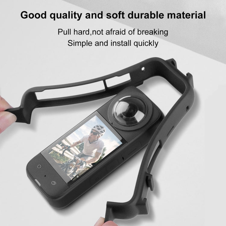 For Insta360 X3 PULUZ Cold Shoe PC Plastic Protective Frame with Adapter Mount & Screw(Black) - Mount & Holder by PULUZ | Online Shopping South Africa | PMC TechLife