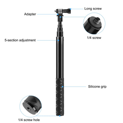 PULUZ 110cm Metal Selfie Stick Monopod with Invisible Adapter Base & Screw for Insta360 One RS / X2 / X3 - Self Monopod Grip by PULUZ | Online Shopping South Africa | PMC Jewellery | Buy Now Pay Later Mobicred