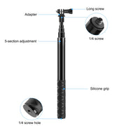 PULUZ 110cm Metal Selfie Stick Monopod with Invisible Adapter Base & Screw for Insta360 One RS / X2 / X3