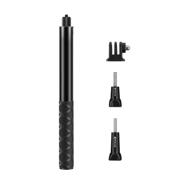 PULUZ 110cm Metal Selfie Stick Monopod with Invisible Adapter Base & Screw for Insta360 One RS / X2 / X3