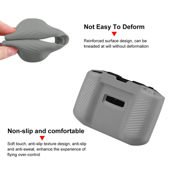 PULUZ Shockproof Anti-scratch Silicone Case with Neck Strap For DJI Mini 3 / 3 Pro / Mavic 3 / Air 2S / Mini 2 Remote Control (Grey)