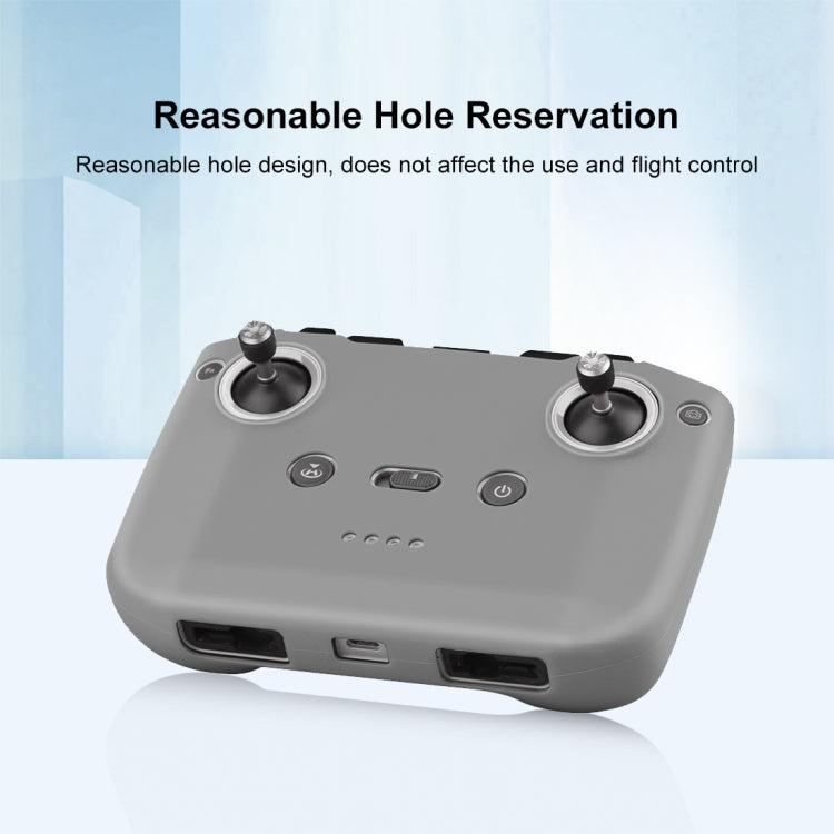 PULUZ Shockproof Anti-scratch Silicone Case with Neck Strap For DJI Mini 3 / 3 Pro / Mavic 3 / Air 2S / Mini 2 Remote Control (Grey)