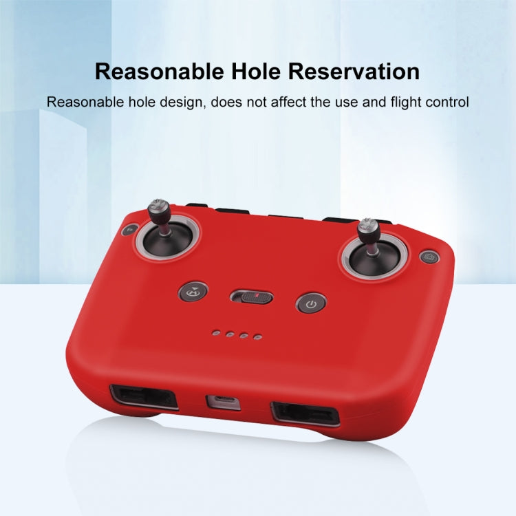 PULUZ Shockproof Anti-scratch Silicone Case with Neck Strap For DJI Mini 3 / 3 Pro / Mavic 3 / Air 2S / Mini 2 Remote Control(Red)