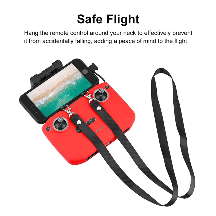 PULUZ Shockproof Anti-scratch Silicone Case with Neck Strap For DJI Mini 3 / 3 Pro / Mavic 3 / Air 2S / Mini 2 Remote Control(Red)