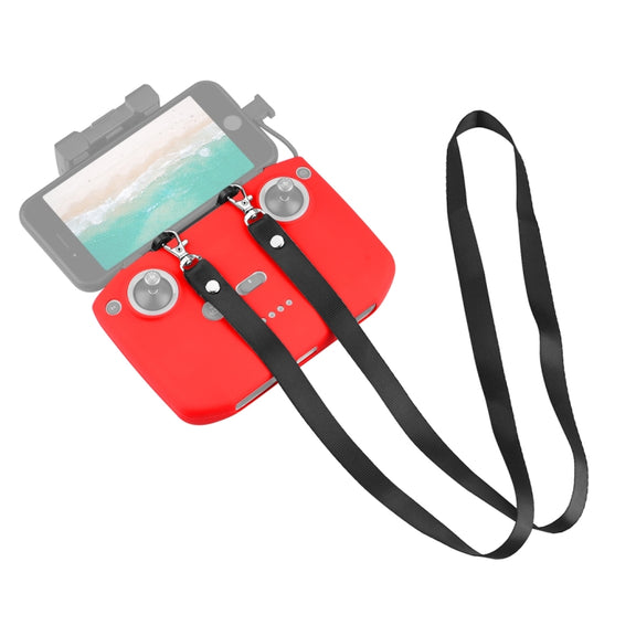 PULUZ Shockproof Anti-scratch Silicone Case with Neck Strap For DJI Mini 3 / 3 Pro / Mavic 3 / Air 2S / Mini 2 Remote Control(Red)