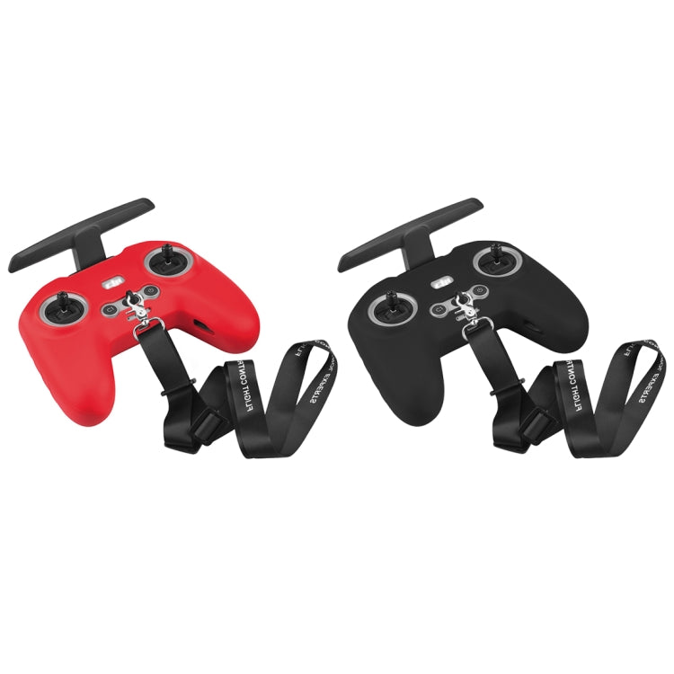 For DJI FPV Combo Remote Control PULUZ Silicone Protective Case with Neck Strap(Black) - free shipping - PMC Jewellery - Order now!