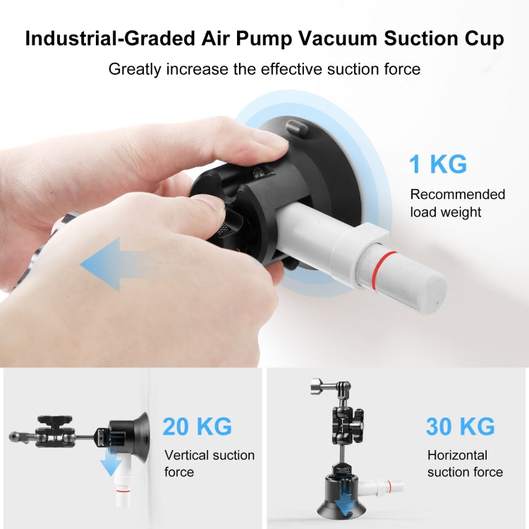 PULUZ 3 inch Car Single Pump Suction Cup Aluminum Alloy Mount (Black) - free shipping - PMC TechLife - Order now!