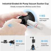 PULUZ 3 inch Car Single Pump Suction Cup Aluminum Alloy Mount (Black)