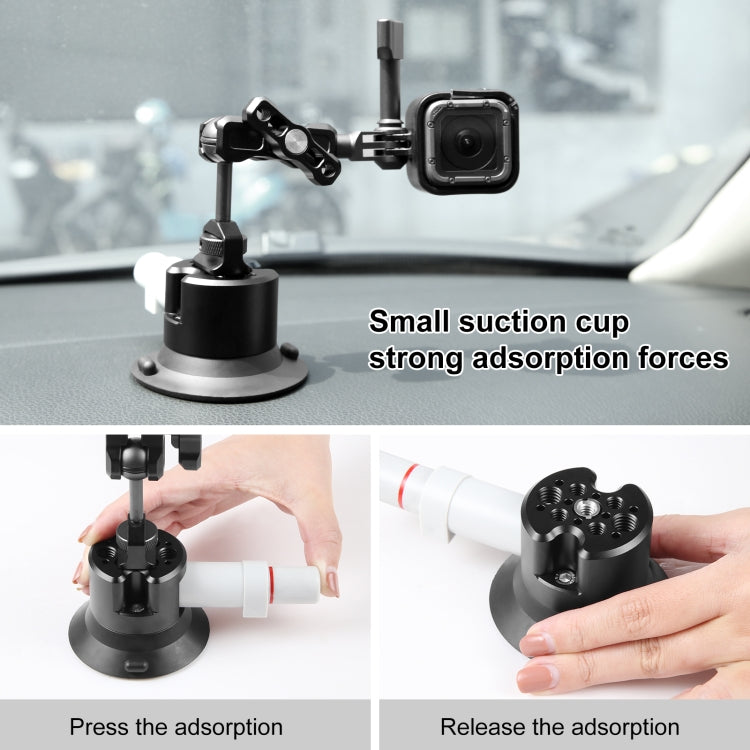 PULUZ 3 inch Car Single Pump Suction Cup Aluminum Alloy Mount (Black) - free shipping - PMC TechLife - Order now!
