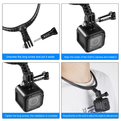 PULUZ Lazy Adjustable Neck Bracket for GoPro Action Cameras (Black) - Holder by PULUZ | Online Shopping South Africa | PMC Jewellery | Buy Now Pay Later Mobicred