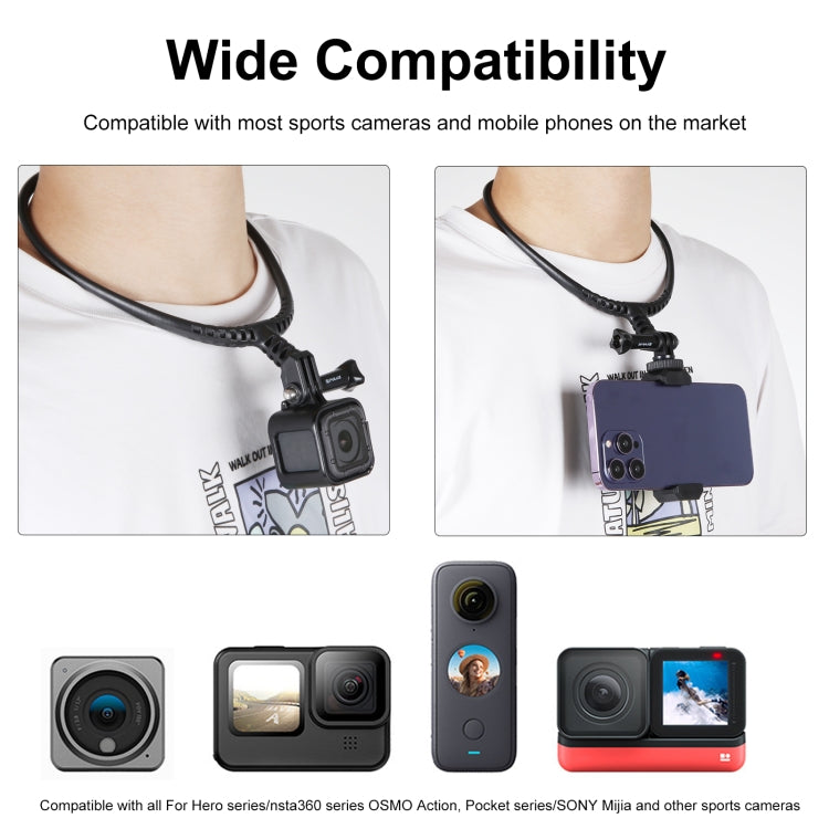 PULUZ Lazy Adjustable Neck Bracket for GoPro Action Cameras (Black) - Holder by PULUZ | Online Shopping South Africa | PMC TechLife | Buy Now Pay Later Mobicred