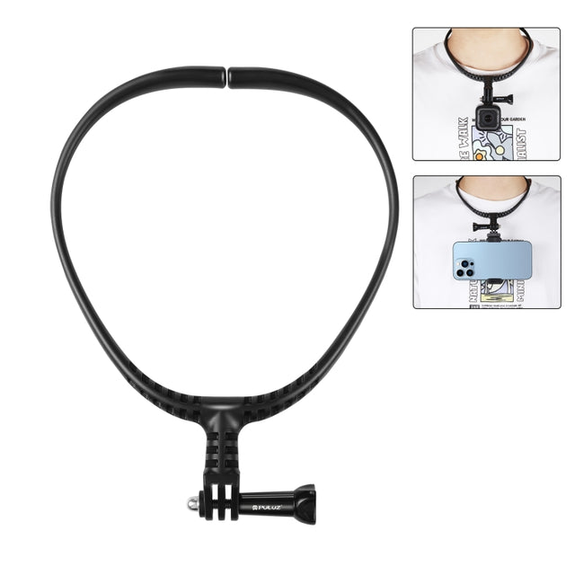 PULUZ Lazy Adjustable Neck Bracket for GoPro Action Cameras (Black)