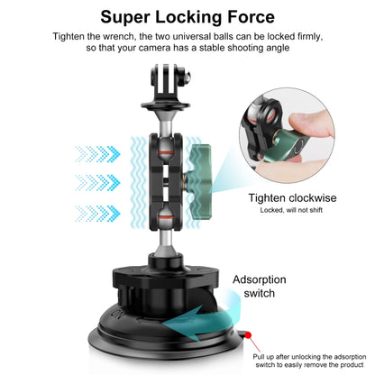 PULUZ Magic Arm Strong Suction Cup Aluminum Alloy Mount(Black) - free shipping - PMC Jewellery - Order now!