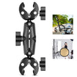 PULUZ Motorcycle Dualheads Crab Clamp Action Camera Handlebar Fixed Mount(Black) - Bicycle Handlebar Mount by PULUZ | Online Shopping South Africa | PMC TechLife