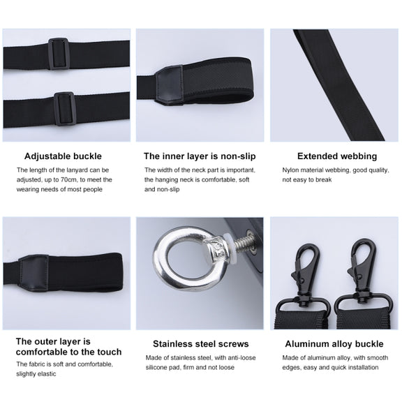 PULUZ Neck Lanyard Strap for DJI Mini 3 Pro / Air 2S / Air 2 / Mavic 2 Screen Remote Control (Black)