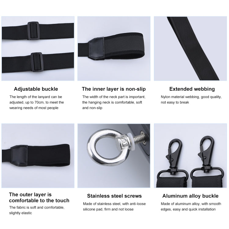 PULUZ Neck Lanyard Strap for DJI Mini 3 Pro / Air 2S / Air 2 / Mavic 2 Screen Remote Control (Black)