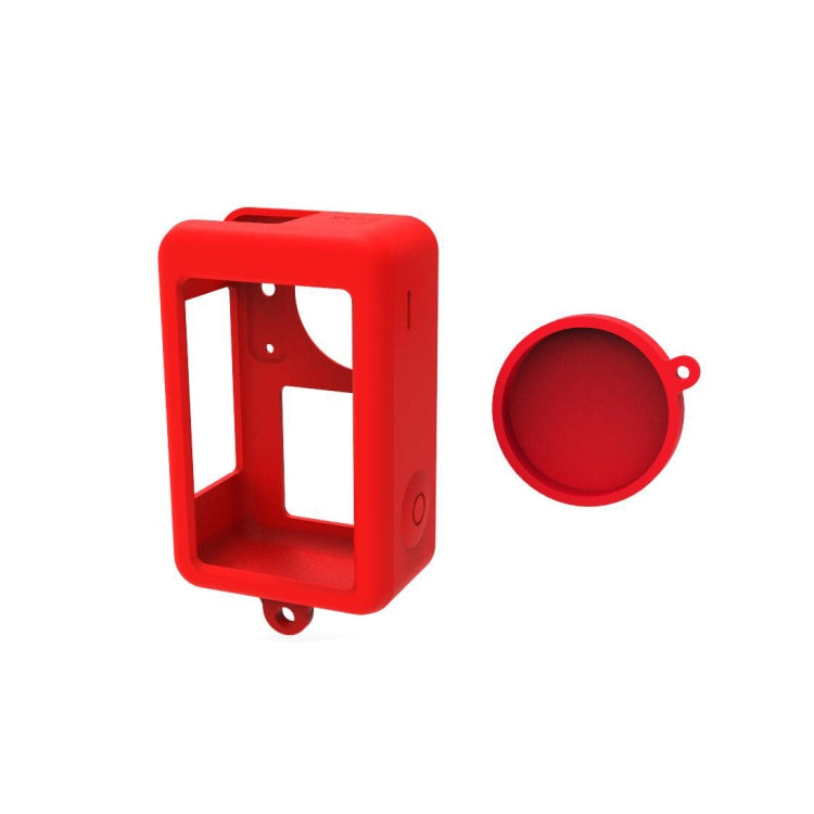For DJI Osmo Action 4 / 3 PULUZ Silicone Protective Case with Lens Cap (Red) -  by PULUZ | Online Shopping South Africa | PMC TechLife
