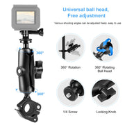 PULUZ Motorcycle O-Clip Quick Release Clamp Handlebar Fixed Mount Holder for GoPro and Other Action Cameras(Black)