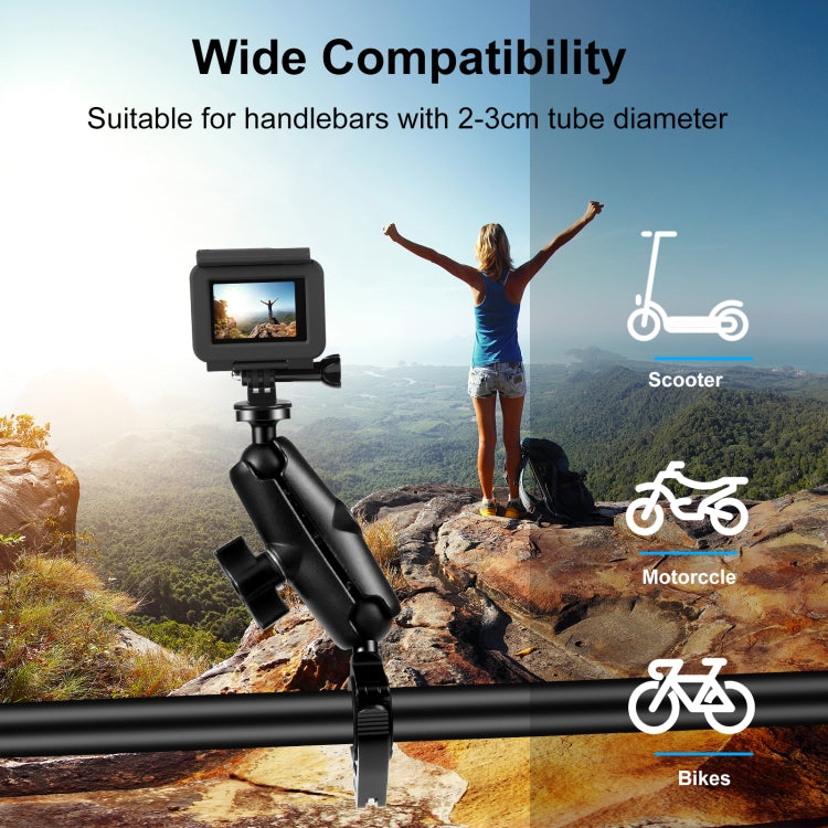 PULUZ Motorcycle O-Clip Quick Release Clamp Handlebar Fixed Mount Holder for GoPro and Other Action Cameras(Black) - free shipping - PMC TechLife - Order now!