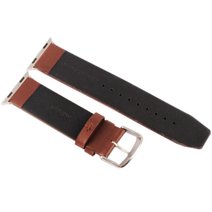 Kakapi for Apple Watch 42mm Subtle Texture Brushed Buckle Genuine Leather Watch Band with Connector(Coffee) - free shipping - PMC Jewellery - Order now!