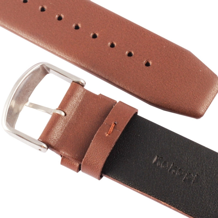 Kakapi for Apple Watch 42mm Subtle Texture Brushed Buckle Genuine Leather Watch Band with Connector(Coffee) - free shipping - PMC Jewellery - Order now!