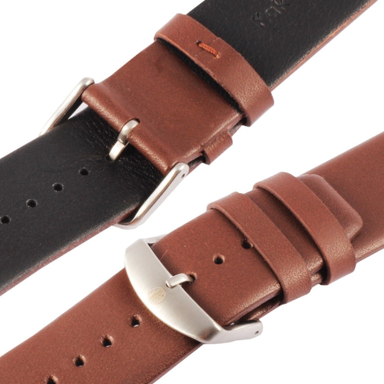 Kakapi for Apple Watch 42mm Subtle Texture Brushed Buckle Genuine Leather Watch Band with Connector(Coffee) - free shipping - PMC Jewellery - Order now!