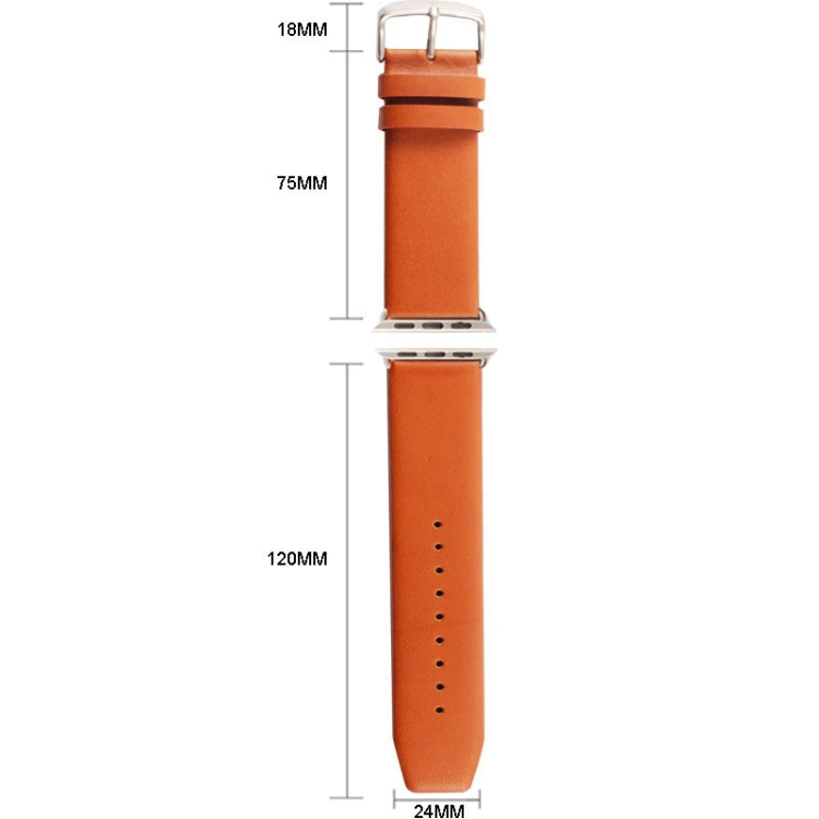 Kakapi for Apple Watch 42mm Subtle Texture Brushed Buckle Genuine Leather Watch Band with Connector(Coffee) - free shipping - PMC Jewellery - Order now!