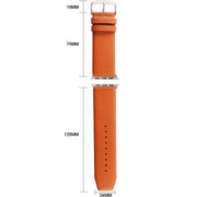Kakapi for Apple Watch 42mm Subtle Texture Brushed Buckle Genuine Leather Watch Band with Connector(Coffee)