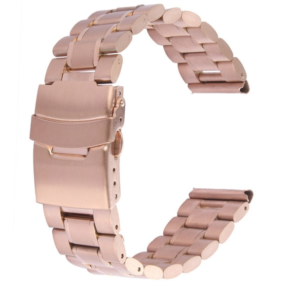For Apple Watch 42mm Black Steel Watch Band, Only Used in Conjunction with Connectors (S-AW-0062)(Gold)