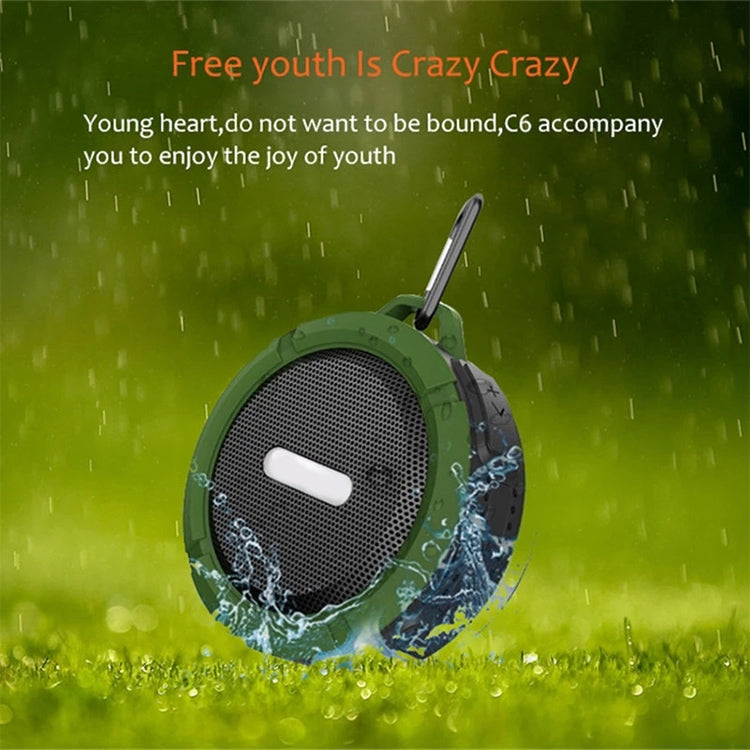 C6 Outdoor Water-resistant Bluetooth Speaker with Suction, Support Hands-free Calling(Blue)