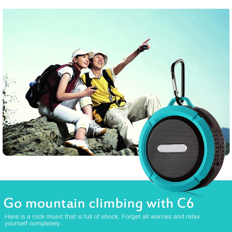 C6 Outdoor Water-resistant Bluetooth Speaker with Suction, Support Hands-free Calling(Blue)