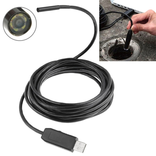 Waterproof USB Endoscope Snake Tube Inspection Camera with 6 LED for Parts of OTG Function Android Mobile Phone, Length: 5m, Lens Diameter: 7mm(Black) - free shipping - PMC Jewellery - Order now!