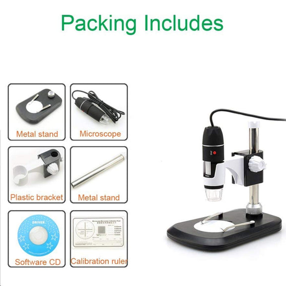 DMS-MDS800 40X-800X Magnifier 2.0MP Image Sensor USB Digital Microscope with 8 LEDs & Professional Stand