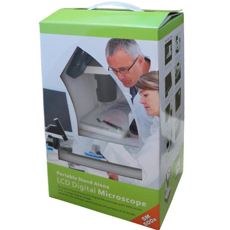 500X 5 Mega Pixels 3.5 inch LCD Standalone Digital Microscope with 8 LEDs, Support TF Card up to 32G (DMS-038M)(White) - free shipping - PMC Jewellery - Order now!