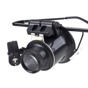 20X Glasses Type Watch Repair Loupe Magnifier with LED Light(Black)