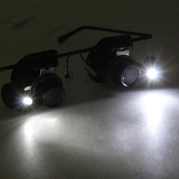20X Glasses Type Watch Repair Loupe Magnifier with LED Light(Black) - Glasses Style by PMC Jewellery | Online Shopping South Africa | PMC Jewellery