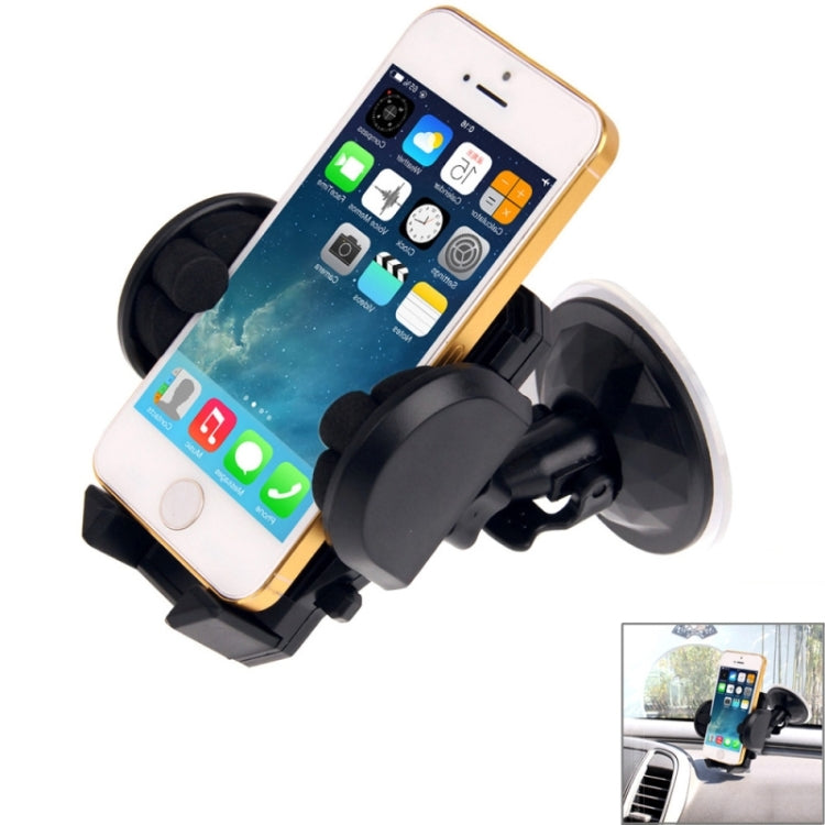Universal 360 Degree Rotation Suction Cup Car Holder / Desktop Stand, For iPhone, Galaxy, Sony, Lenovo, HTC, Huawei, and other Smartphones of Width: 3.5cm - 10cm(Black) - Car Holders by PMC TechLife | Online Shopping South Africa | PMC TechLife