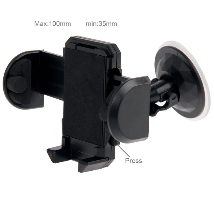 Universal 360 Degree Rotation Suction Cup Car Holder / Desktop Stand, For iPhone, Galaxy, Sony, Lenovo, HTC, Huawei, and other Smartphones of Width: 3.5cm - 10cm(Black) - Car Holders by PMC TechLife | Online Shopping South Africa | PMC TechLife