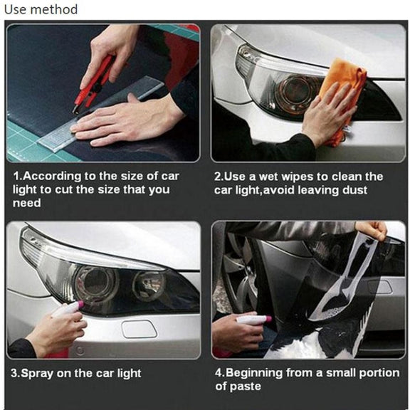 3D Effect Cat Eye Car Head Light Film Taillight Vinyl Film, Size: 30cm x 100cm(Black)