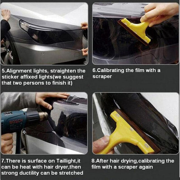 3D Effect Cat Eye Car Head Light Film Taillight Vinyl Film, Size: 30cm x 100cm(Black)