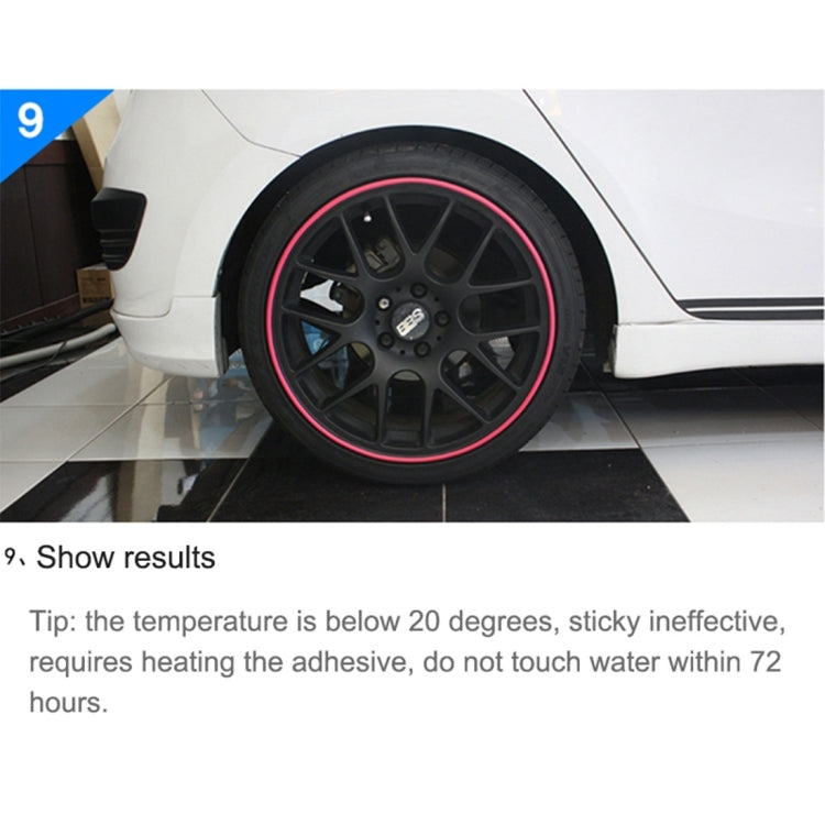 Universal Decorative Scratchproof Stickup 8M Flexible Car Wheel Hub TRIM Mouldings Decoration Strip(Black)